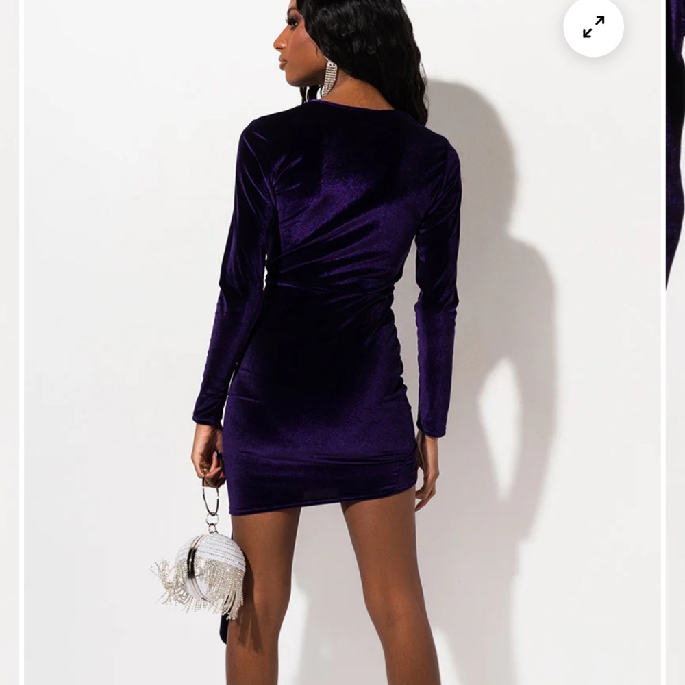Akira SEXY VELVET DRESSY MINI PURPLE - Picture 4 of 8